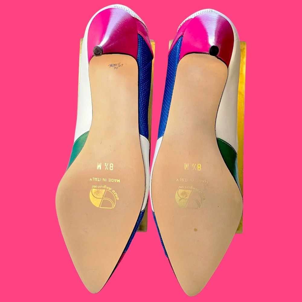 Vintage Enzo Angiolini "Gilda" Colorblock Pumps – Made in Italy – 8.5 M – NEW in - Picture 11 of 15